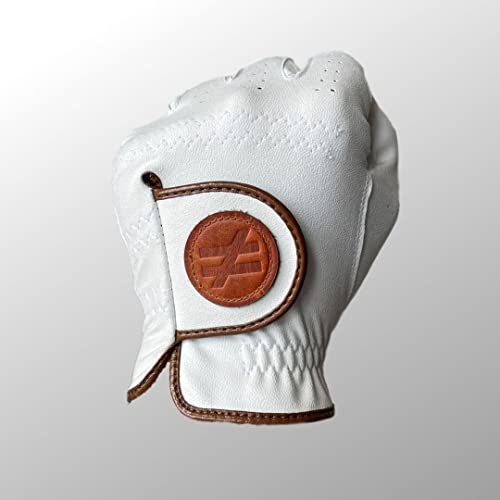 Not [only a] Golf Brand Retro Glove Men's S Left Guante Hombre Small, White and Brown