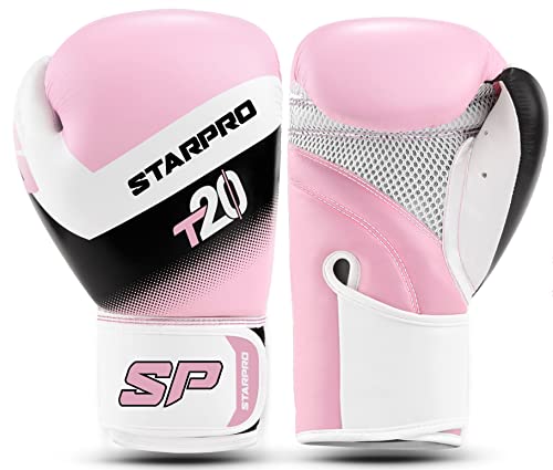 Starpro T20 Guantes de Boxeo de Cuero de PU para Entrenamiento y Sparring en Muay Thai Kickboxing...