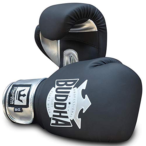 BUDDHA FIGHT WEAR - Guantes de Boxeo Top Fight - Muay Thai - Kick Boxing - Piel Sintética Relleno...