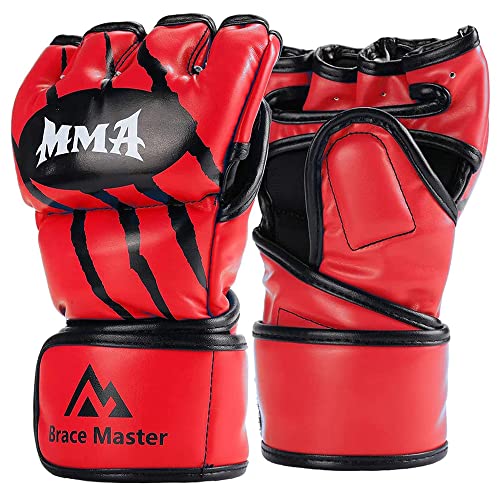 Brace Master MMA Gloves Guantes UFC Guantes de Boxeo para Hombres Mujeres Cuero Más Acolchado Saco...