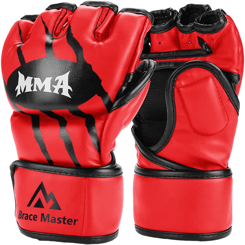 Brace Master MMA Gloves Guantes UFC Guantes de Boxeo para Hombres Mujeres Cuero Más Acolchado Saco...